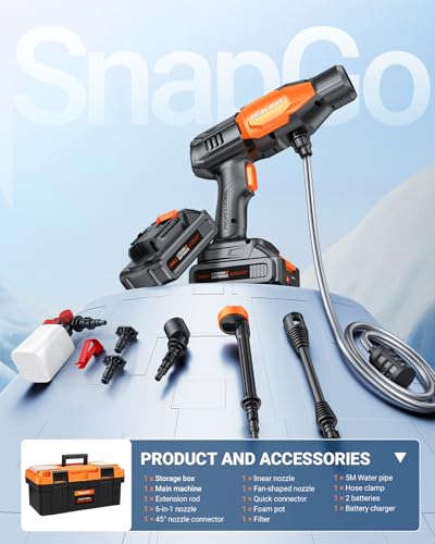 SEALIGHT Cordless Pressure Washer 970PSI Portable Handheld Cleaner N39476