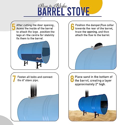 Double Barrel Stove Adapter Kit for 30-55 Gallon Drums K558