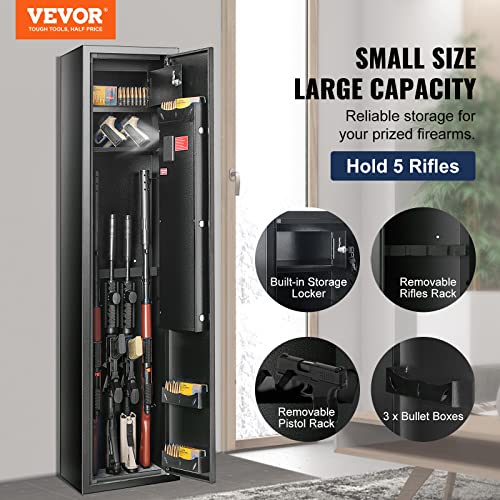 VEVOR 3-4 Rifles Gun Safe with Digital Keypad, Quick Access Storage Cabinet T442