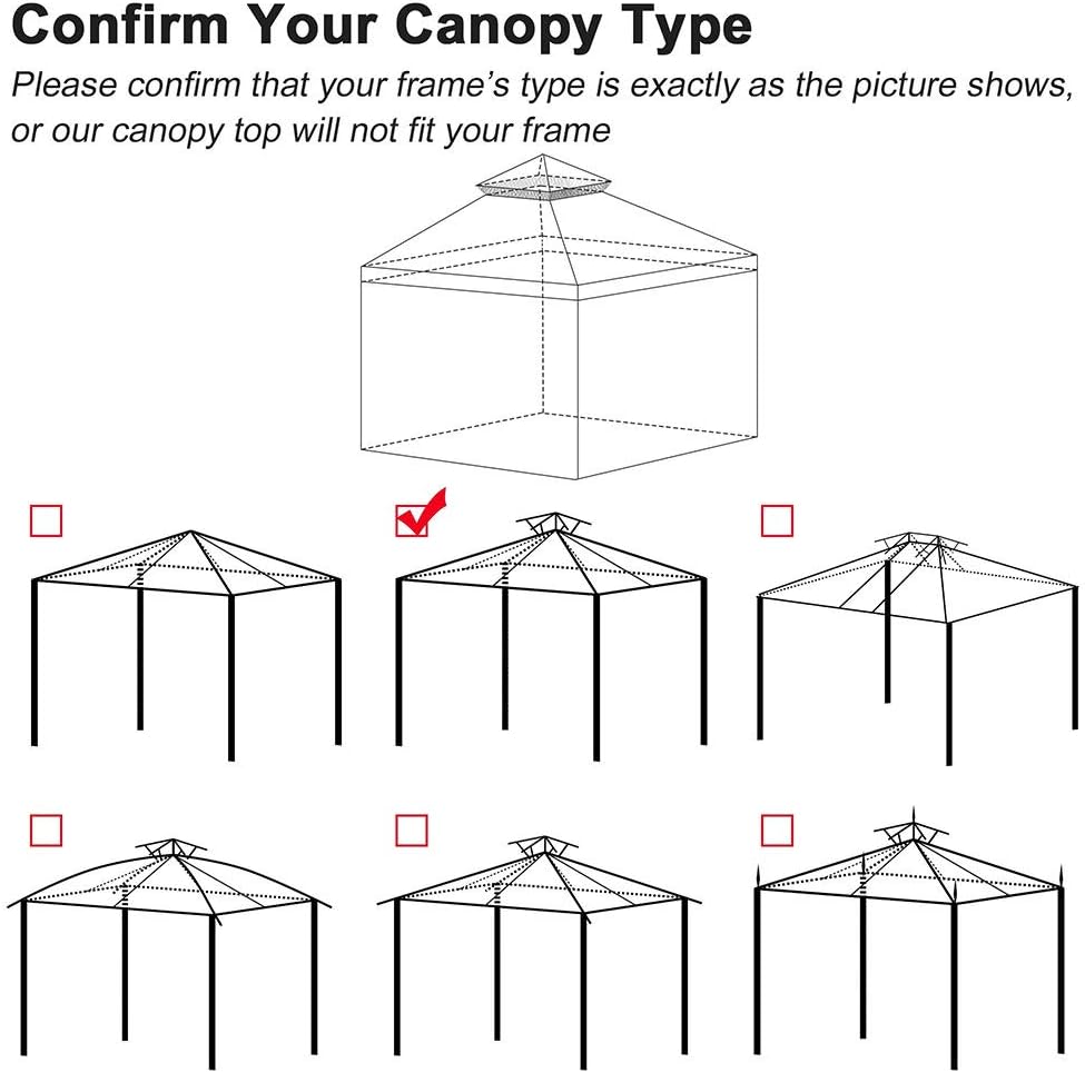 Yescom 10x10 Gazebo Top Replacement Mesh Net for 2 Tier Outdoor Canopy White B5680