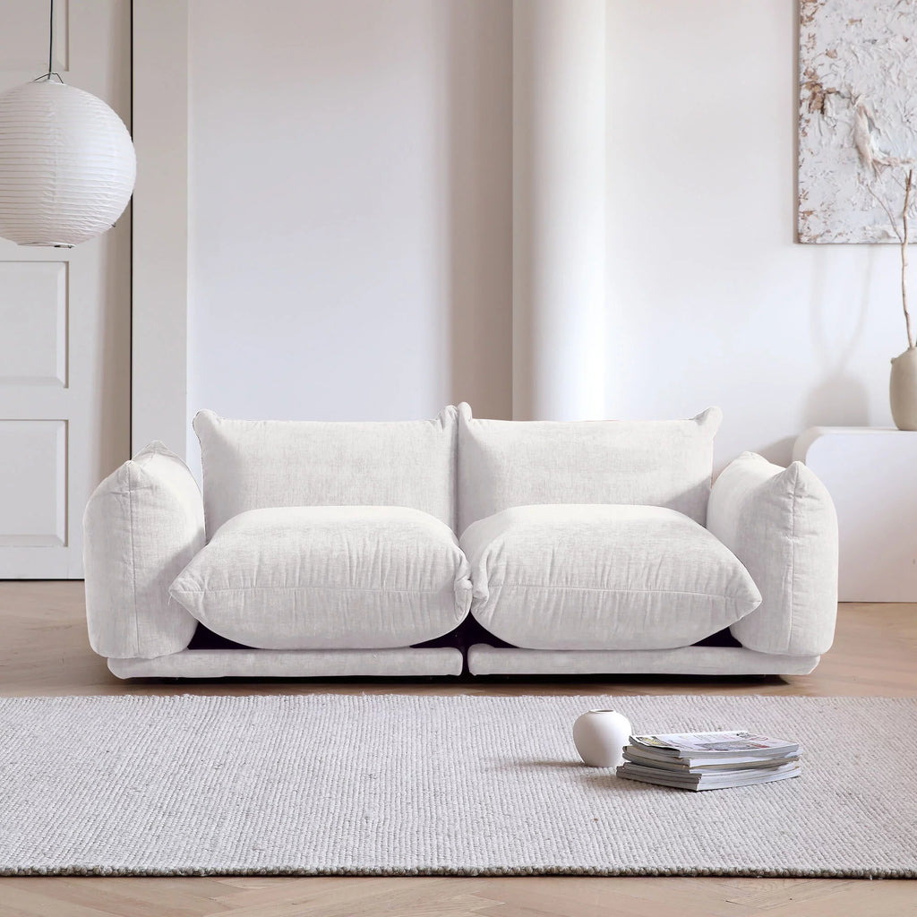 Magic Home Convertible Modular Sectional Sofa Chenille Couch Beige O56890