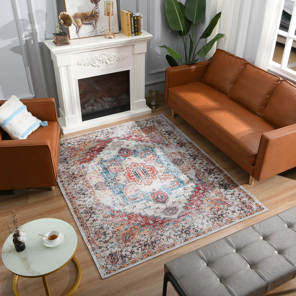 Lochas Vintage Bohemian Area Rug 5' x 8' Orange I20647