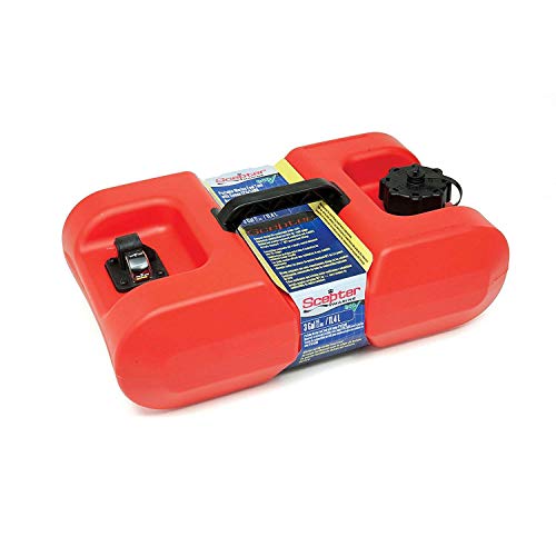 Scepter 08667 Rectangular 9 Gallon Low Profile Marine Fuel Tank For Outboard Engine Boats, 23-Inches x 14-Inches x 11.5-Inches, Red