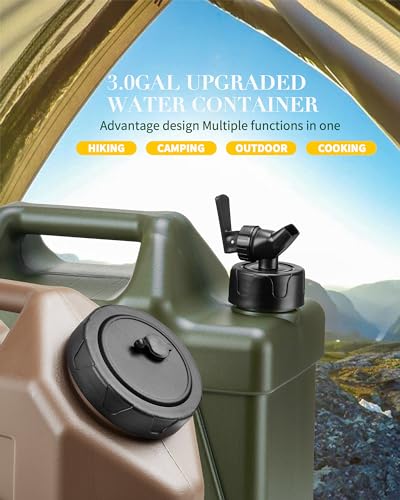 5 Gallon Water Jug & 2.6Gal Collapsible Water Bag Set, BPA Free, Leak-Proof for Camping Hiking U661008