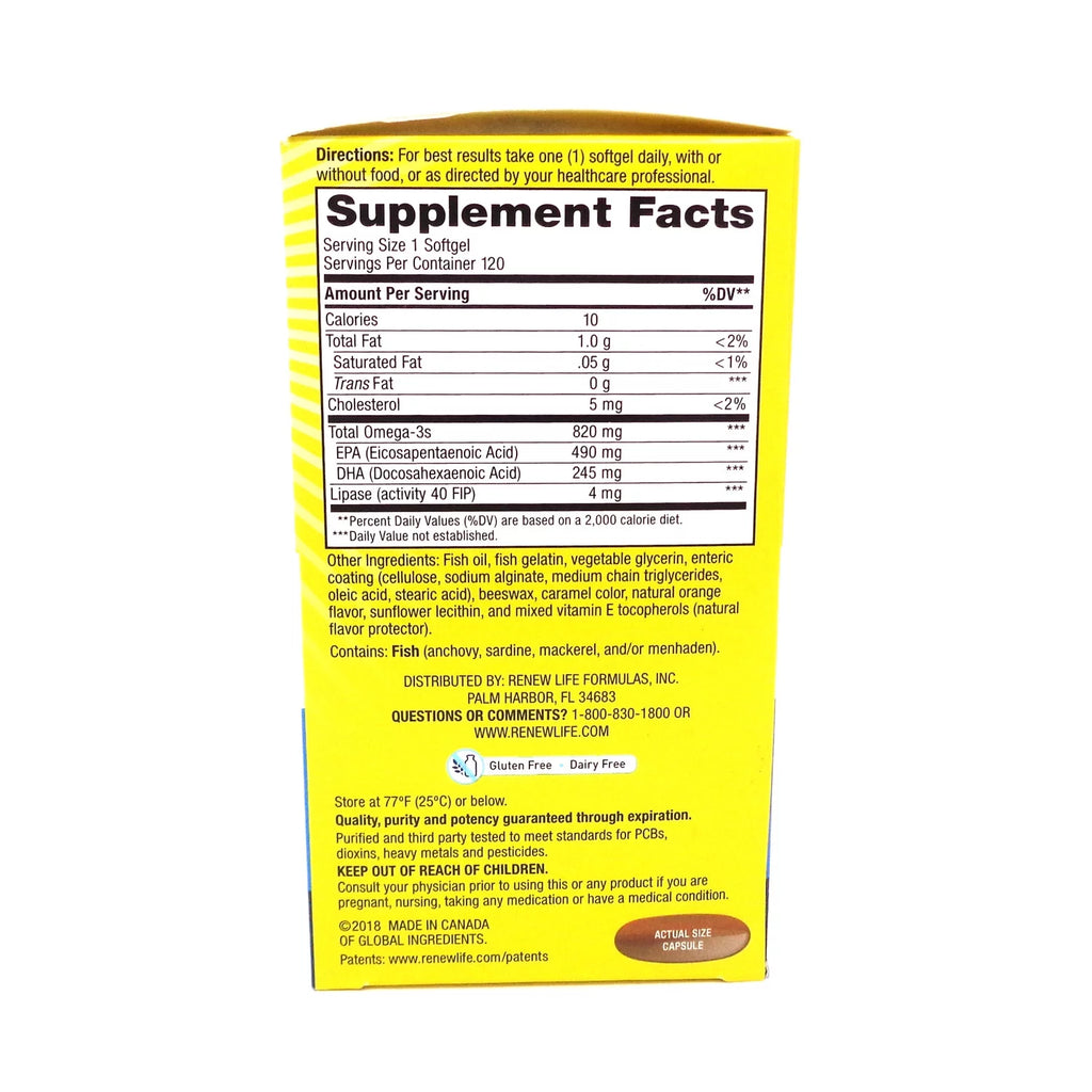 Norwegian Gold Ultimate Fish Oils Omega-3 1200 mg, 120 Softgels, Orange Flavor J8069