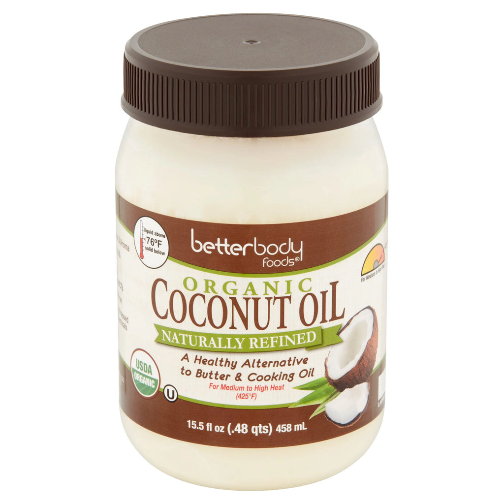 Betterbody Foods Organic Refined Coconut Oil, 15.5 fl oz, 6 pack J470