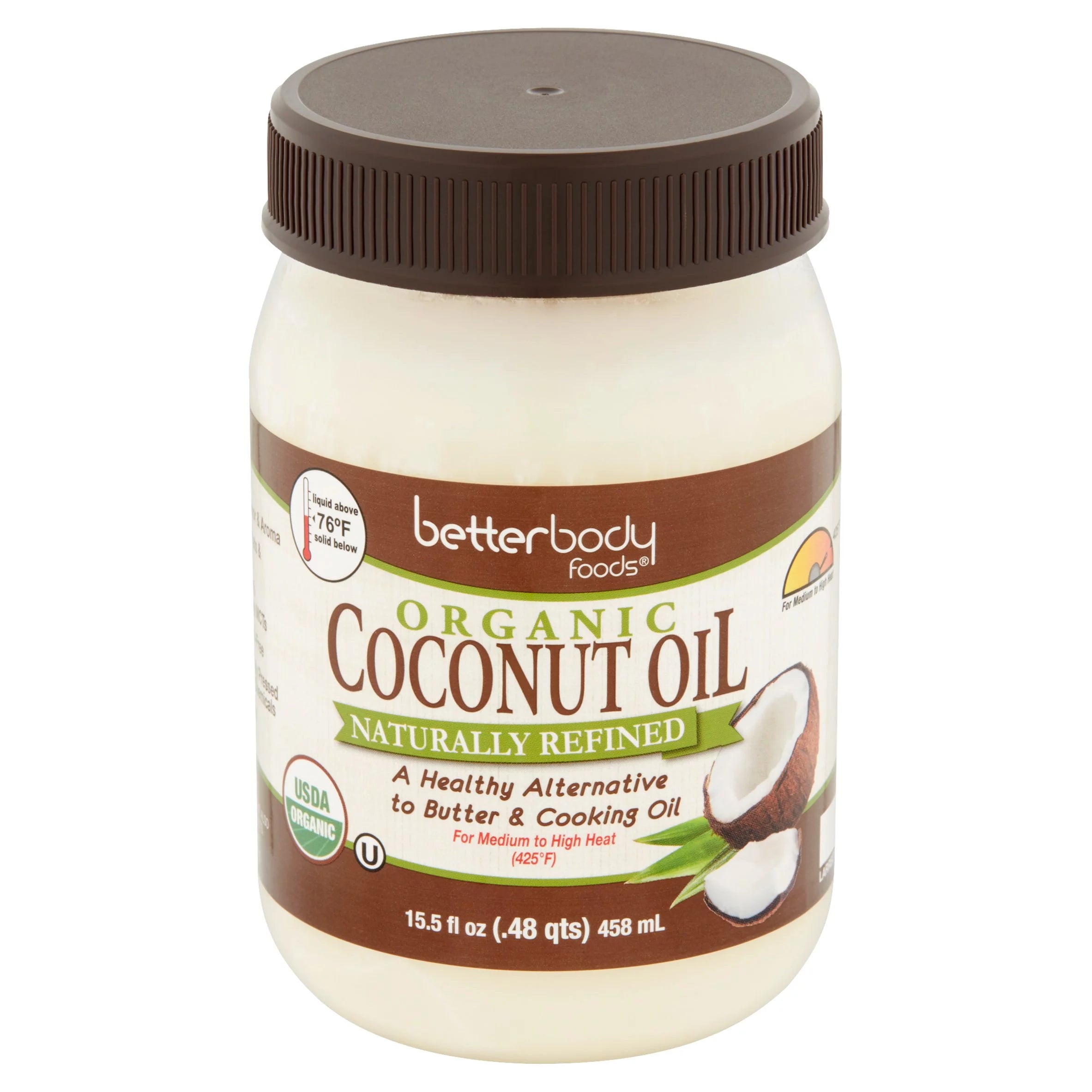 Betterbody Foods Organic Refined Coconut Oil, 15.5 fl oz, 6 pack J470