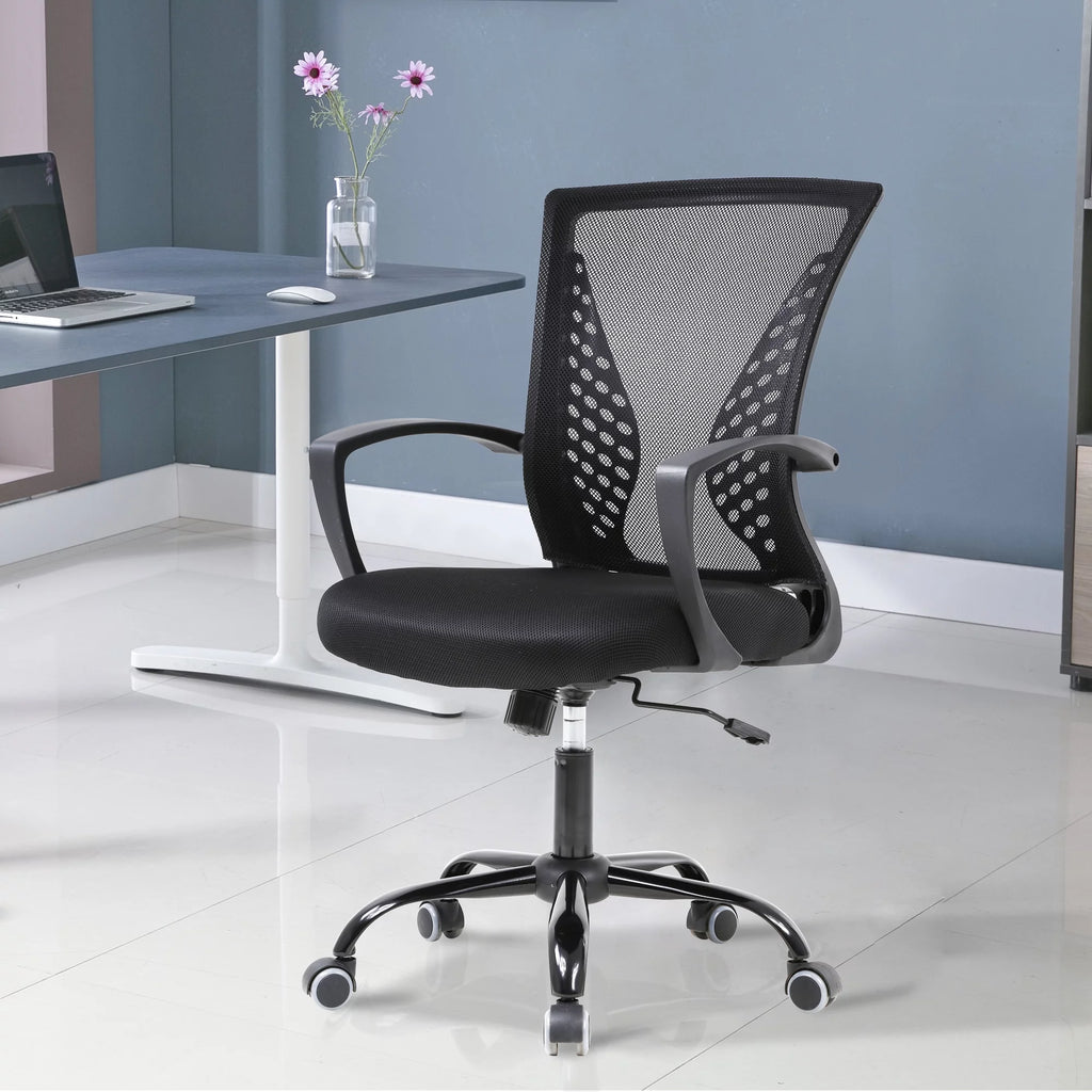 FDW Mesh Office Chair Ergonomic Swivel with Lumbar Support, Black C776