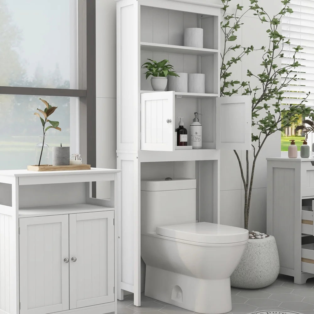 Over The Toilet Storage Cabinet with 2 Doors, White E9825