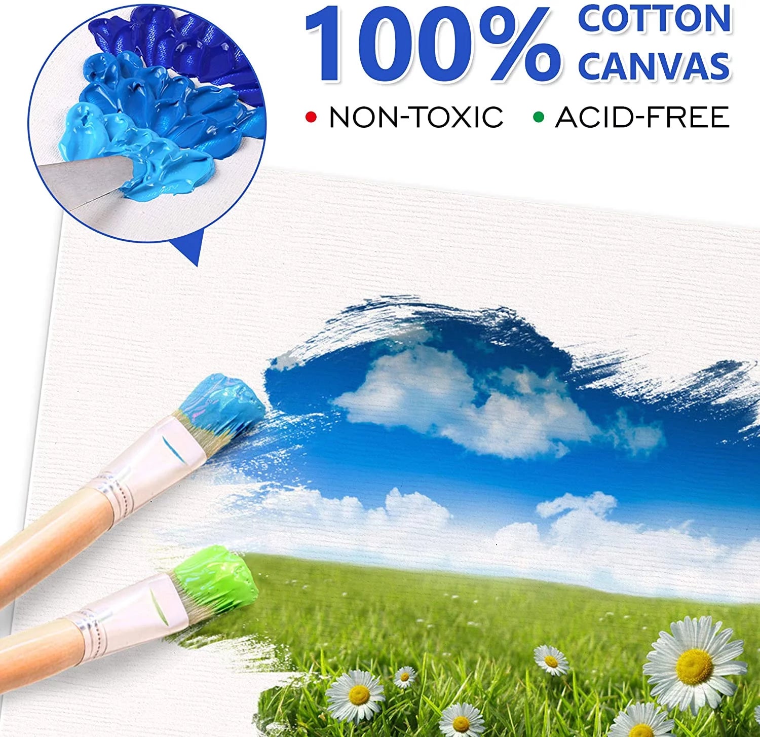 Shuttle Art Painting Canvas Panel, 52 Pack, 100% Cotton, Primed White U63917