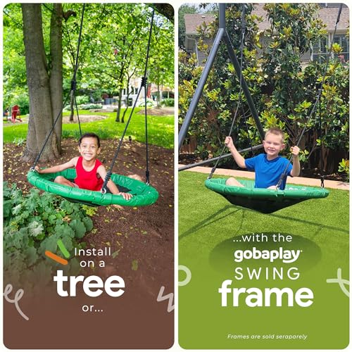 6.7’ x 8.4’ Single Swing Set Frame with 39” Round Platform Tree Swing F5373