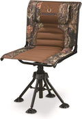 360 Degree Swivel Camo Hunting Blind Chair, Folding, Lightweight, Portable, Padded Cushion Hunting Seat 300 lbs Capacity, Hunt Gear and Equipment, Mossy Oak Break-Up Country Mossy Oak
