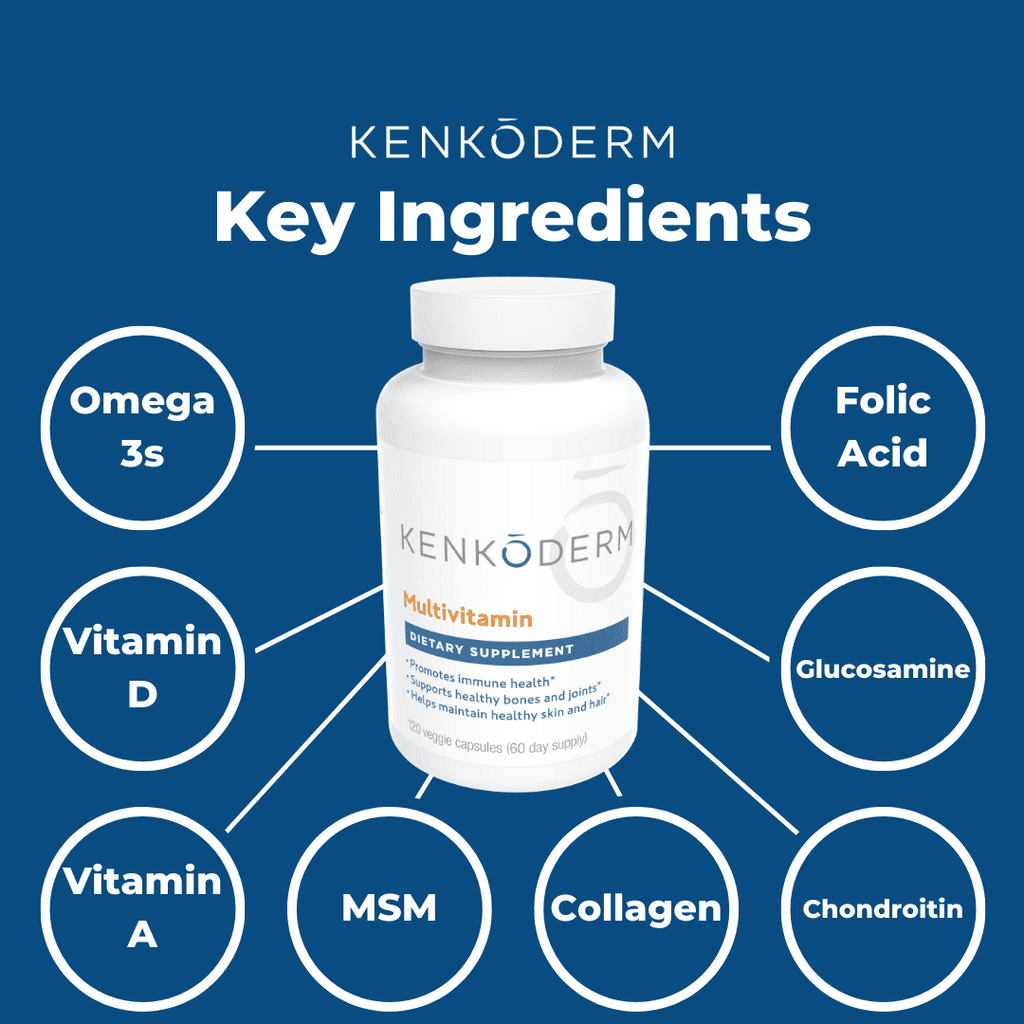Kenkoderm Multivitamin for Psoriasis, 120 Veggie Capsules C627