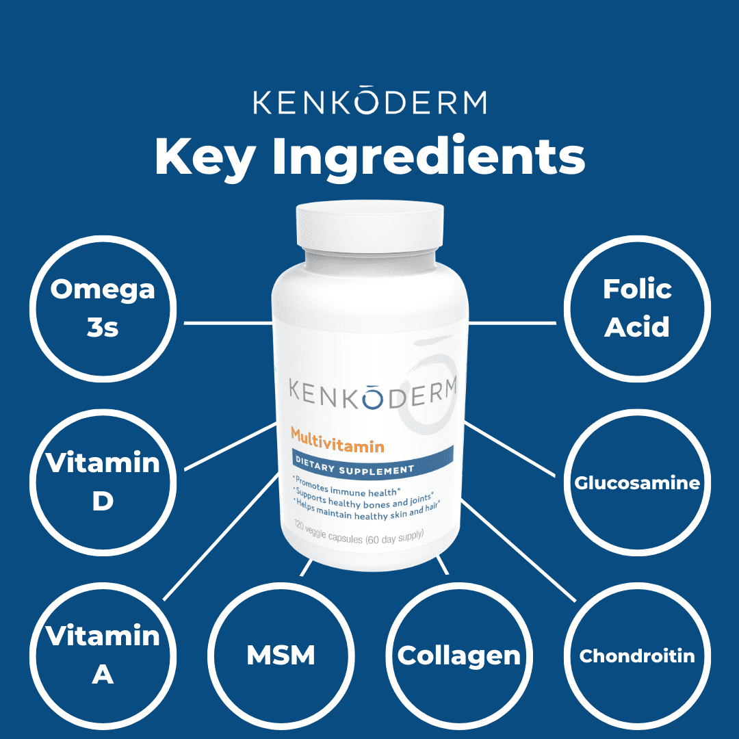 Kenkoderm Multivitamin for Psoriasis, 120 Veggie Capsules C627