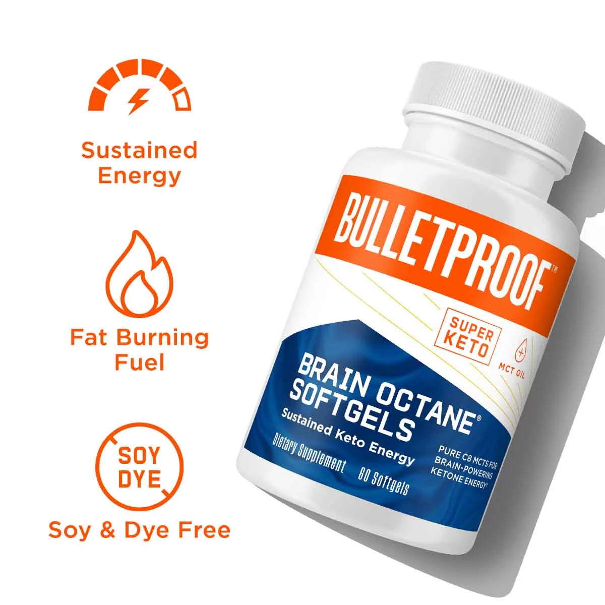 Brain Octane C8 MCT Oil 2000mg Caprylic Acid Triglycerides, 60 Softgels Q21227