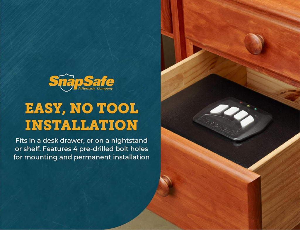 SnapSafe Gun Keypad Vault – Keypad Handgun Safe for Pistols and Valuables – Black F183861