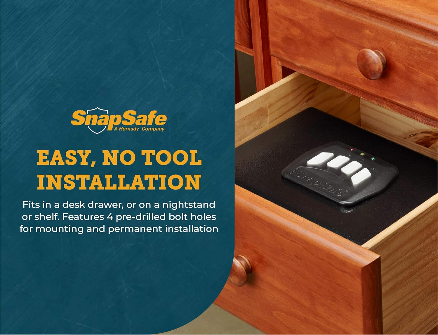 SnapSafe Gun Keypad Vault – Keypad Handgun Safe for Pistols and Valuables – Black F183861