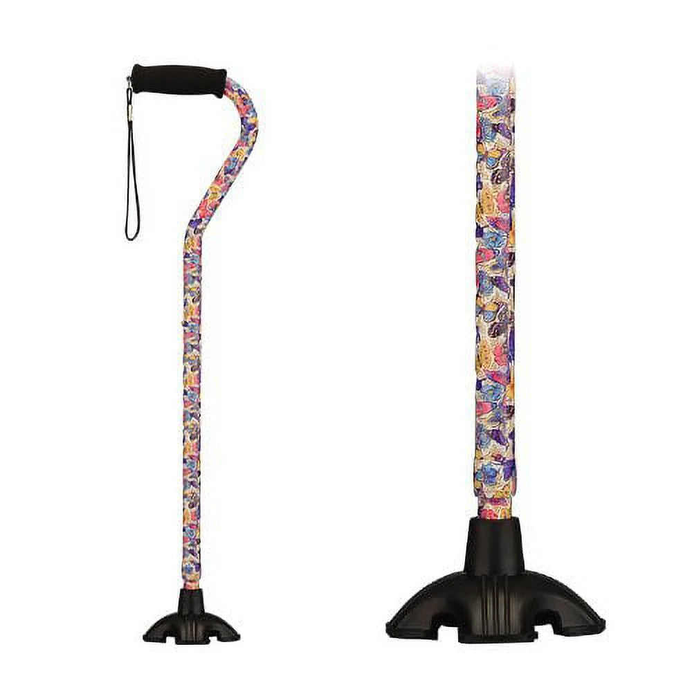 NOVA Sugarcane Walking Cane with All Terrain Quad Tip and Carrying Strap D931