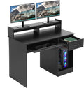 YRLLENSDAN 43" L Small Desks With a Drawer for Small Spaces, Computer Desk for Small Area with Keyboard Tray Drawers Home Office Desk Workstation Study Table with Shelf Writing Desk