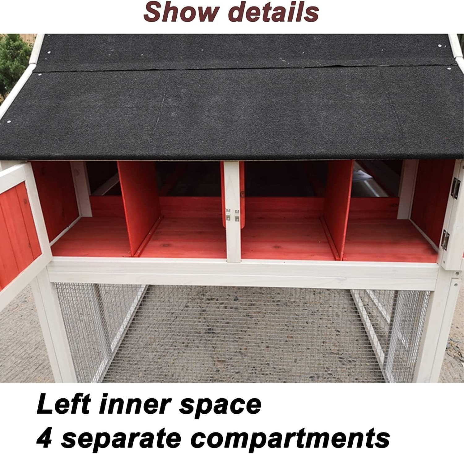Large Wooden Chicken Duck Cage Rabbit Hutch Outdoor Pet House X701809