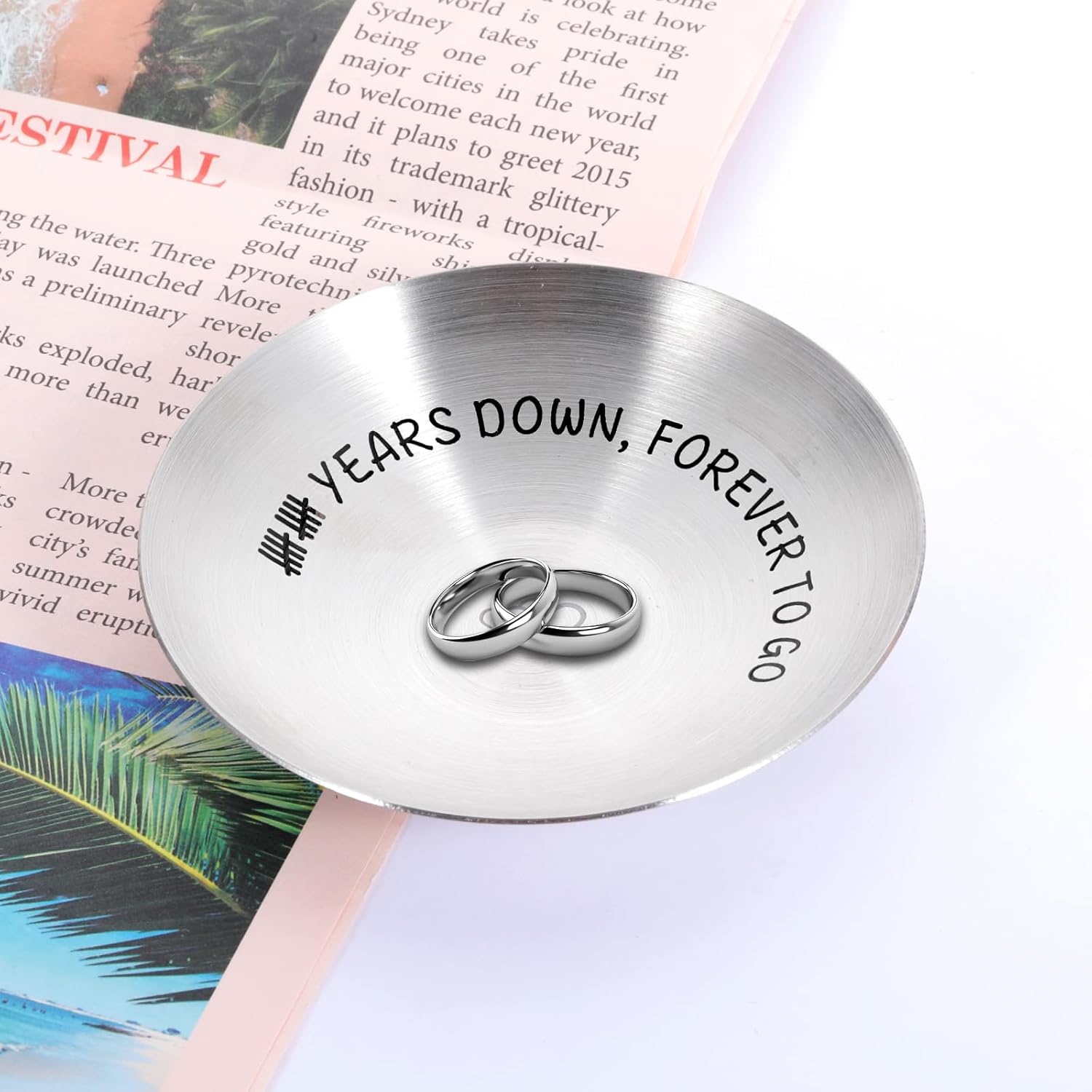 10 Year Anniversary Ring Holder Gift for Wife Husband I518084