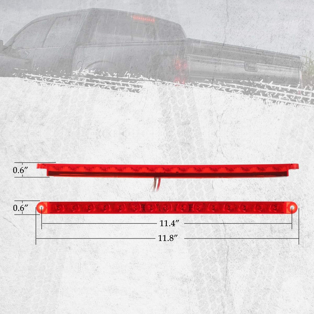 Partsam 2Pcs 12" 15 LED Red Trailer Truck ID Light Bar Waterproof V621644