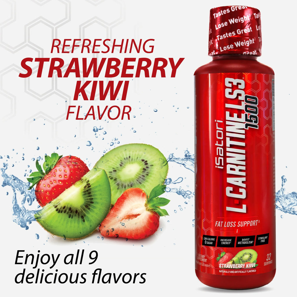 iSatori L-Carnitine LS3 Concentrated Liquid Metabolic Enhancer - Strawberry Kiwi 1500mg Z687