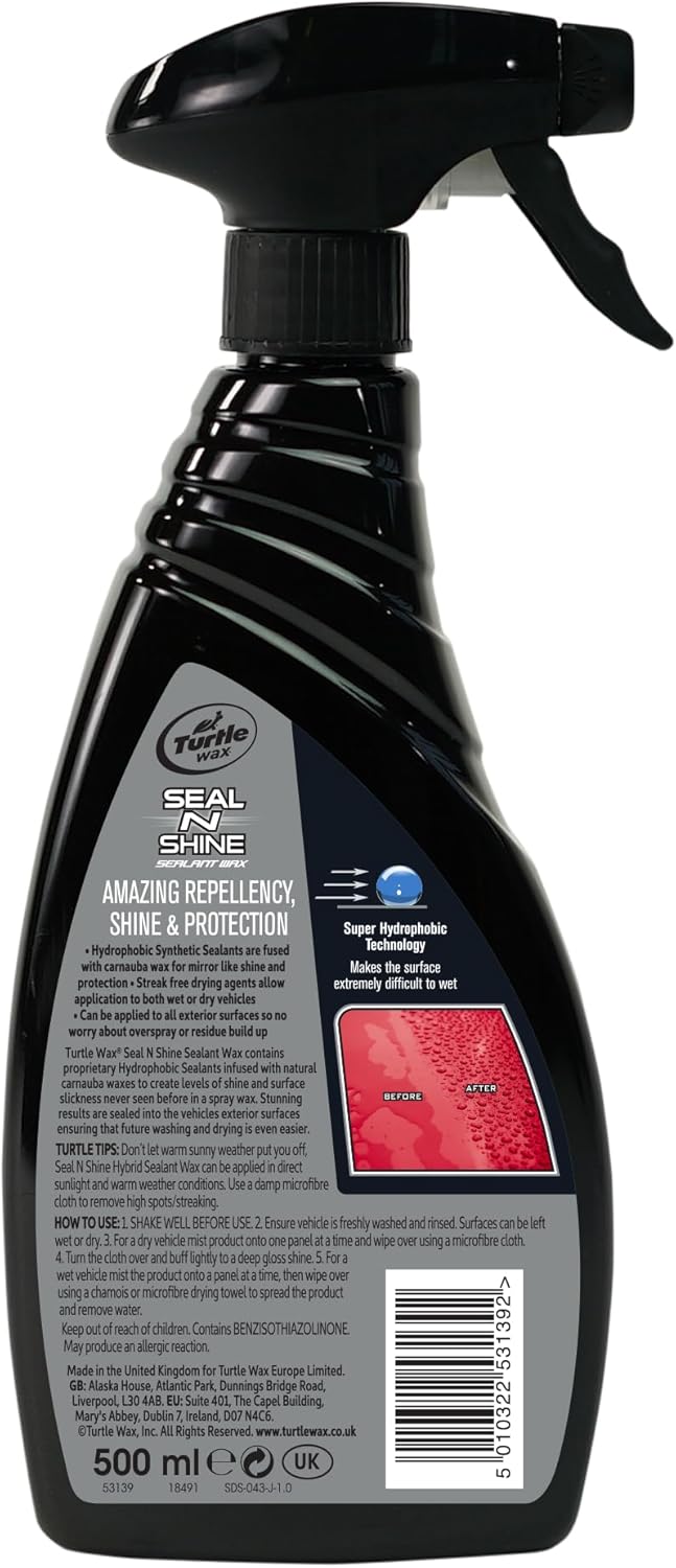 Turtle Wax 53139 Hybrid Sealant Spray Wax with Carnauba 500ml C8516