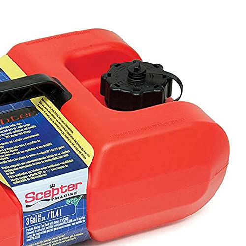Scepter 08667 9 Gallon Low Profile Marine Fuel Tank for Outboard Boats, Red P8527