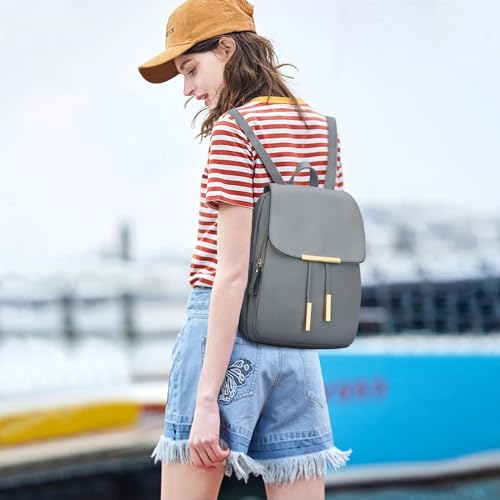 KKXIU Quilted Leather Backpack Purse for Women (Pink) C184825