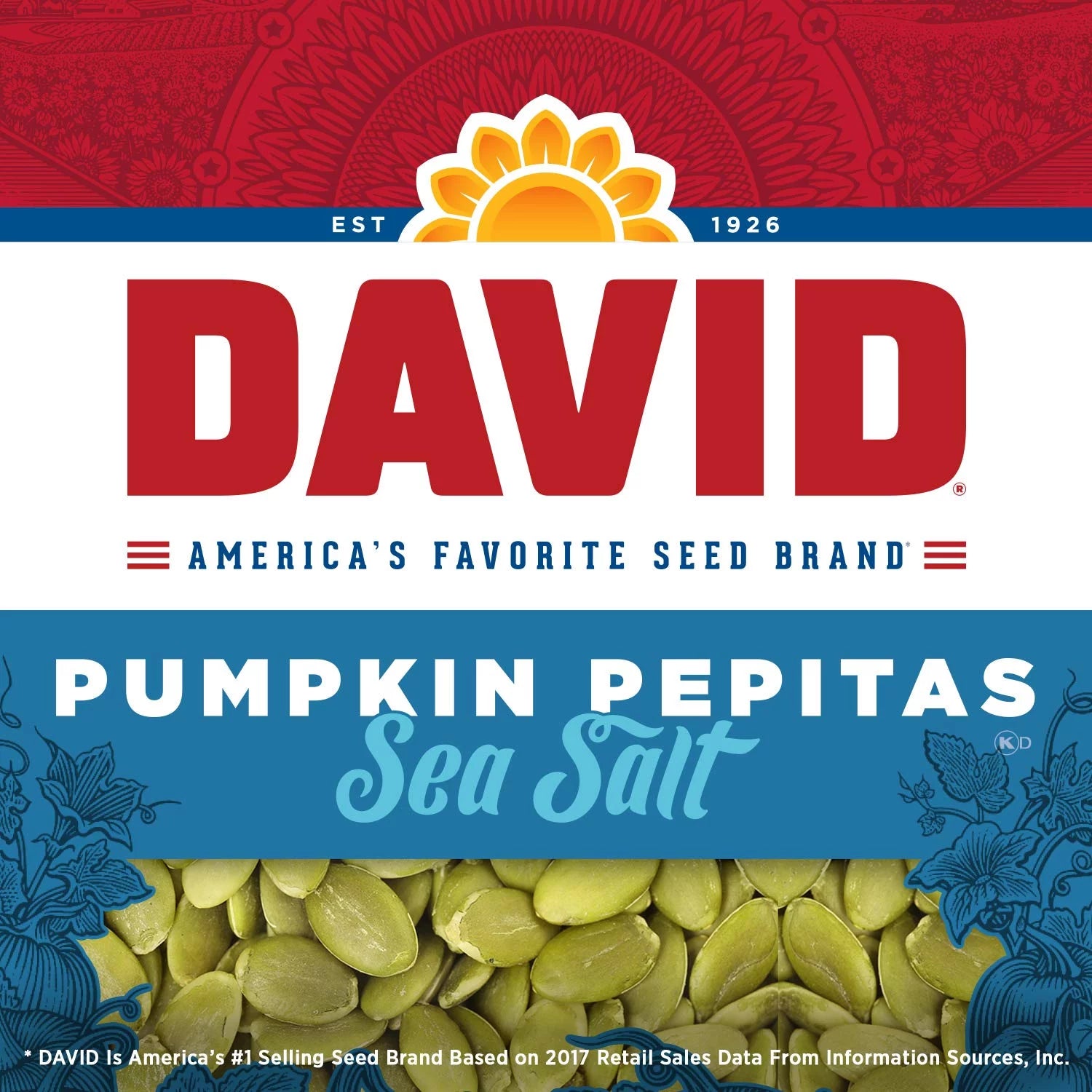 DAVID Sea Salt Pumpkin Pepitas Seeds, 5 oz Resealable Bag (Pack of 8) D47556