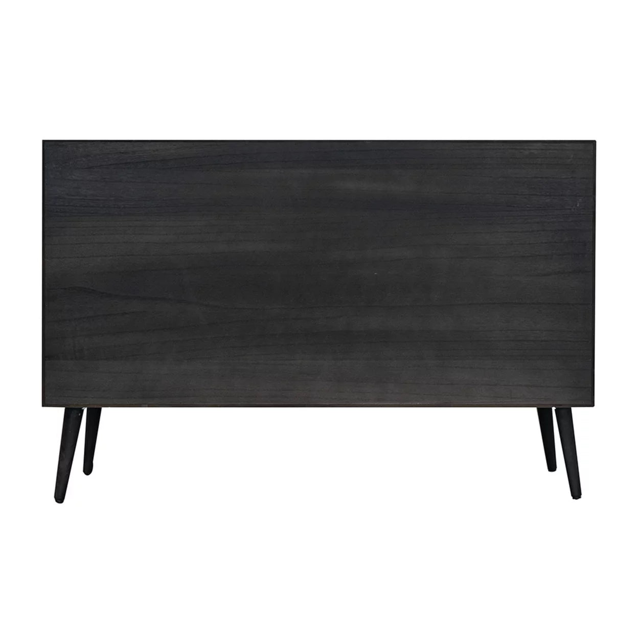 Dana 47 Inch TV Media Entertainment Center, Pine Wood, Rattan Doors, Black M7674