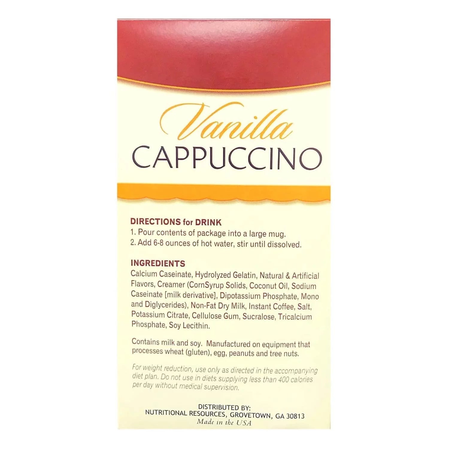 Vanilla Cappuccino High Protein Diet Drink 3 Pack S976