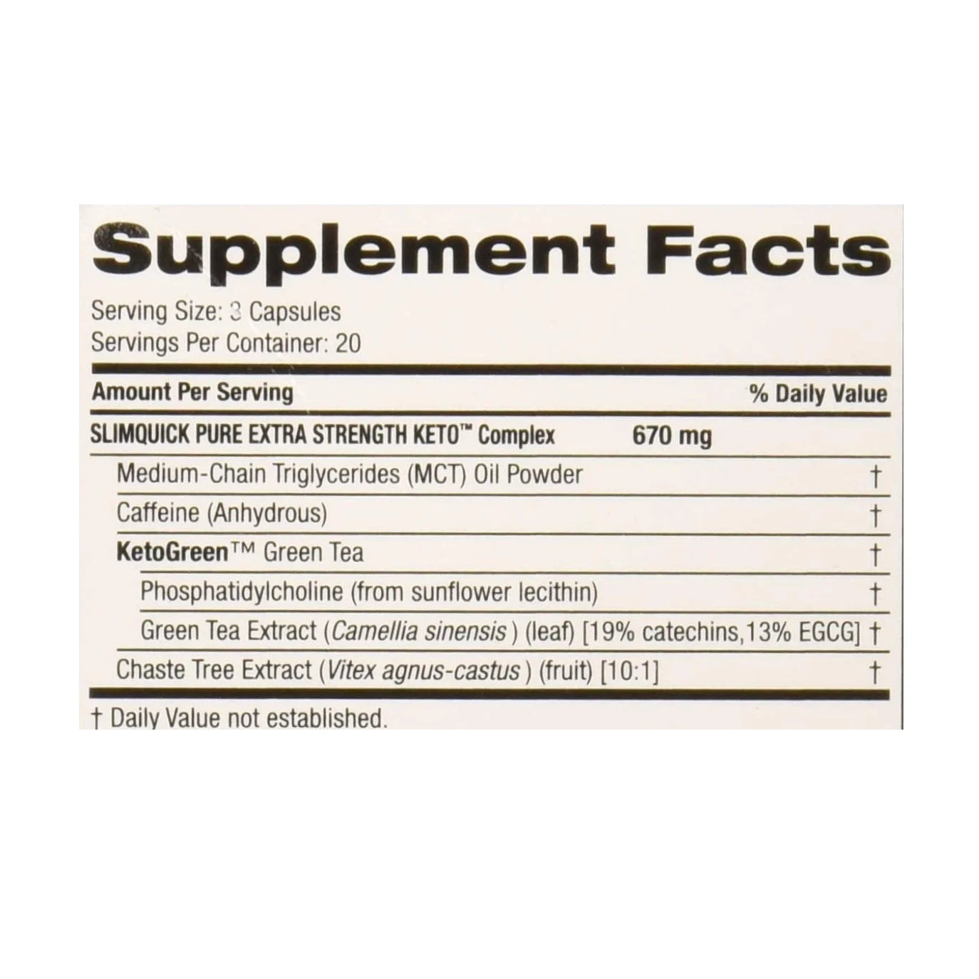 SlimQuick Pure Keto Dietary Supplement Extra Strength Caplets V986834