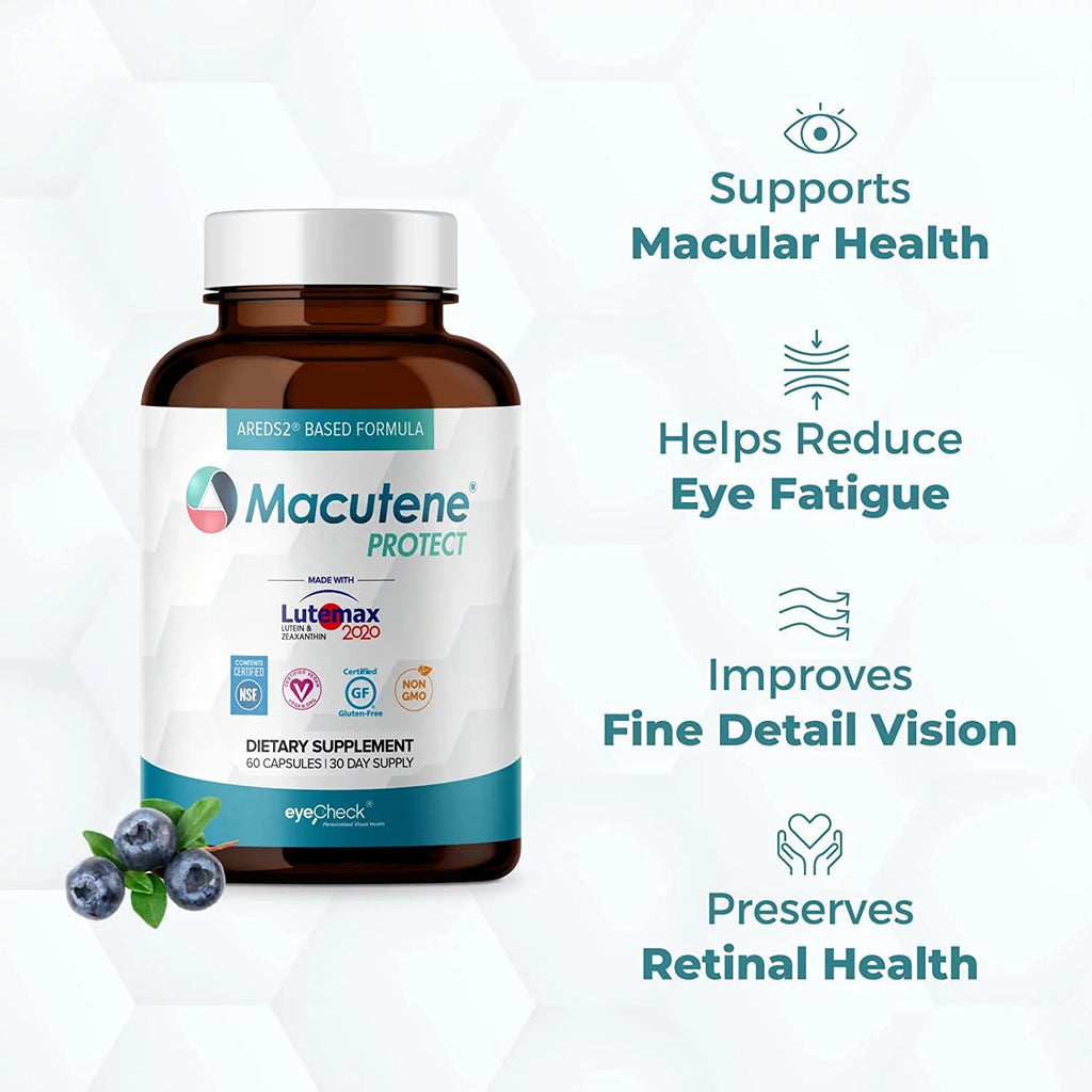 Eyecheck Macutene Macular Support Supplement with Lutein, 60 Capsules A39986
