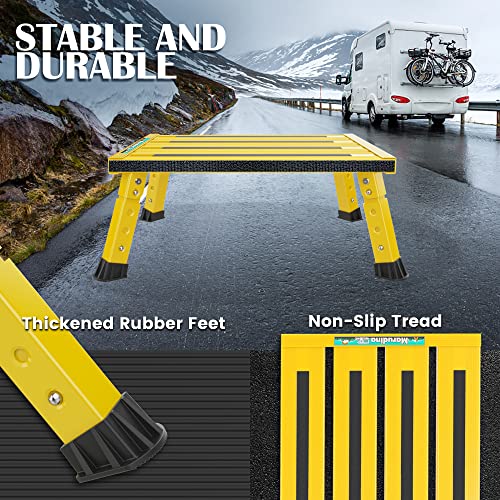3-Level Adjustable Aluminum Folding RV Steps, 1000 lb Capacity G461