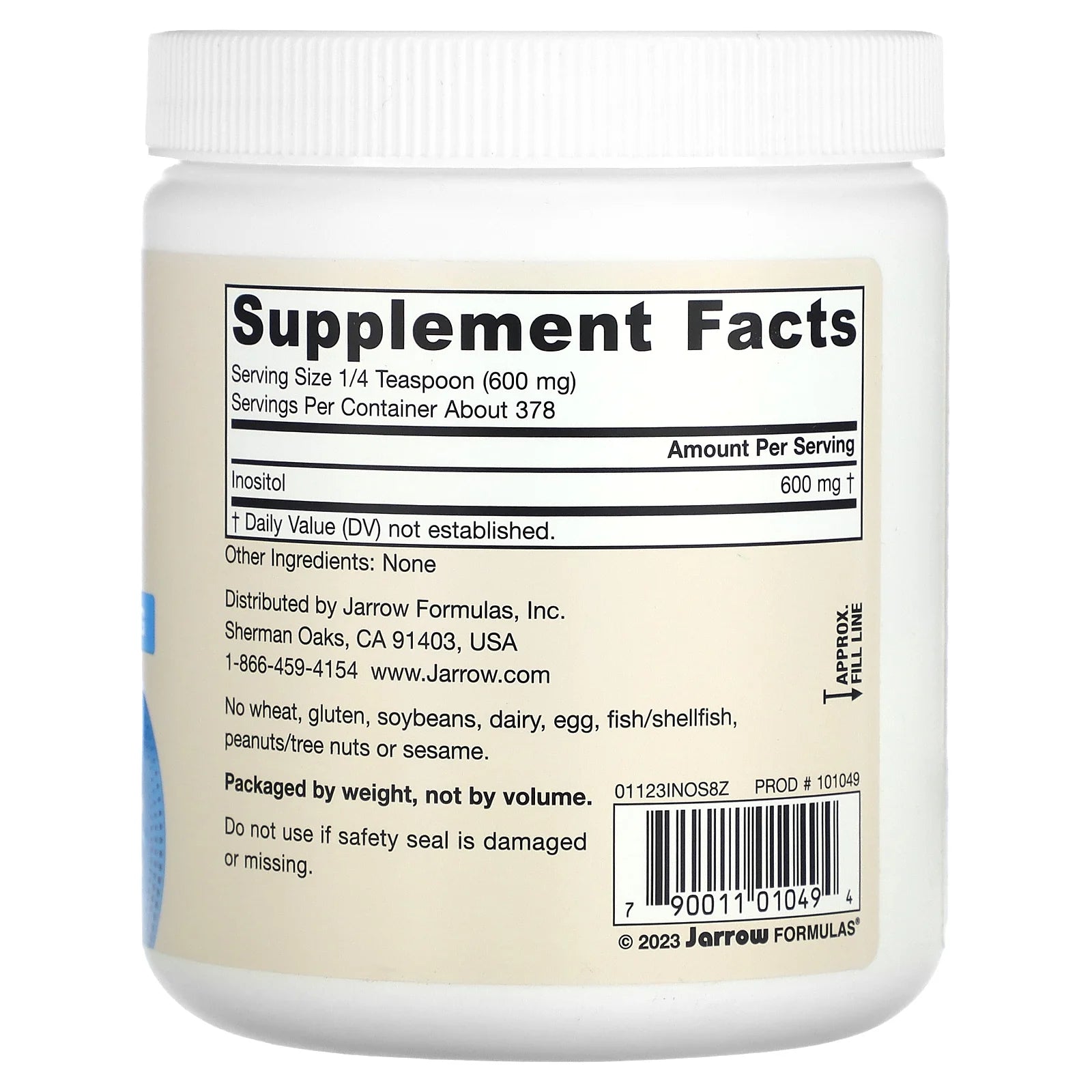 Jarrow Formulas Inositol 600 mg, 8 oz G2553