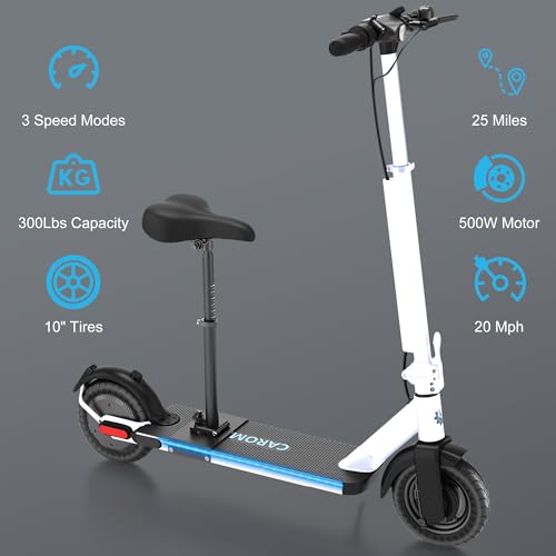 Caroma Electric Scooter for Adults, 500W, 20 MPH, 25 Miles Range, Foldable Y23443
