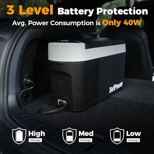 Setpower AB15 12 Volt Refrigerator 16 Quart Portable Electric Cooler for Car, RV, Camping B3939