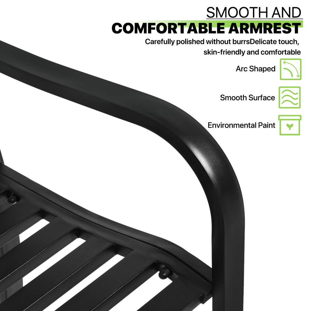 Magshion 50" Outdoor Cast Iron Patio Bench with Bird Design Backrest S46453