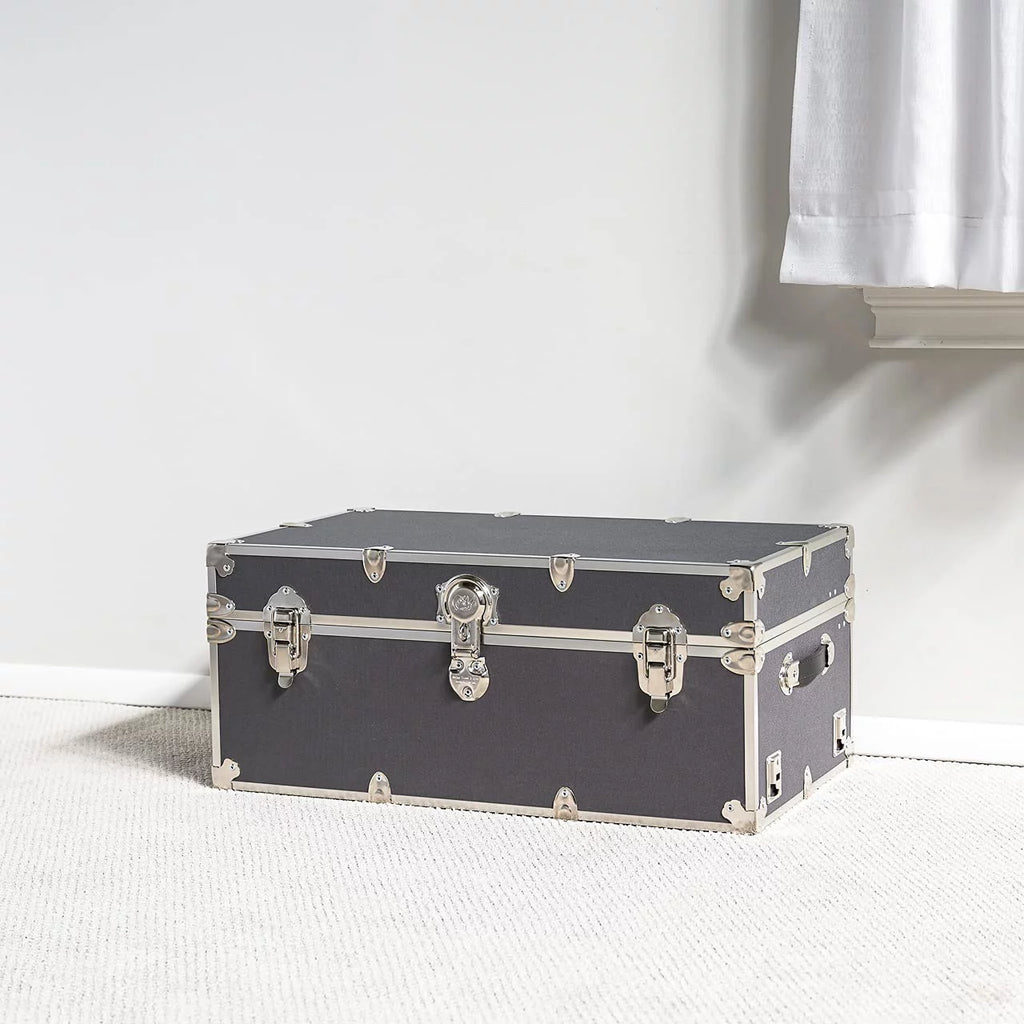 Rhino Trunk & Case Large Leather Embossed Vinyl Trunk, Forest Green L654