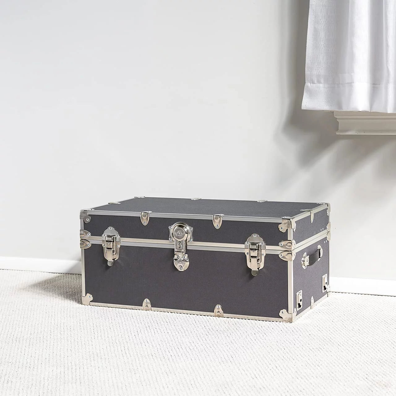 Rhino Trunk & Case Large Leather Embossed Vinyl Trunk, Forest Green L654