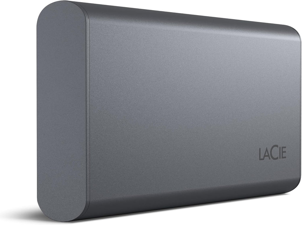 LaCie Mobile Drive SECURE 2TB External Solid State Drive Portable SSD - Space Grey, USB-C 3.2, for PC and Mac, recycled materials, with Adobe All Apps Plan and Rescue Services (STKH2000800)
