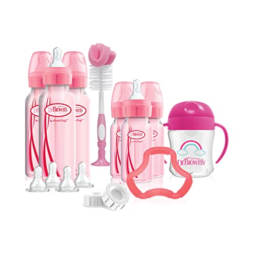 Dr. Brown's Natural Flow Anti-Colic Options+ Special Edition Pink Baby Bottle Gift Set with All-in-One Sterilizer and Dryer X248911