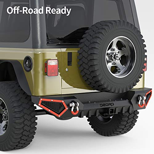 OEDRO Front Bumper for 87-06 Jeep Wrangler TJ YJ LJ with Winch Plate & LED Lights D975