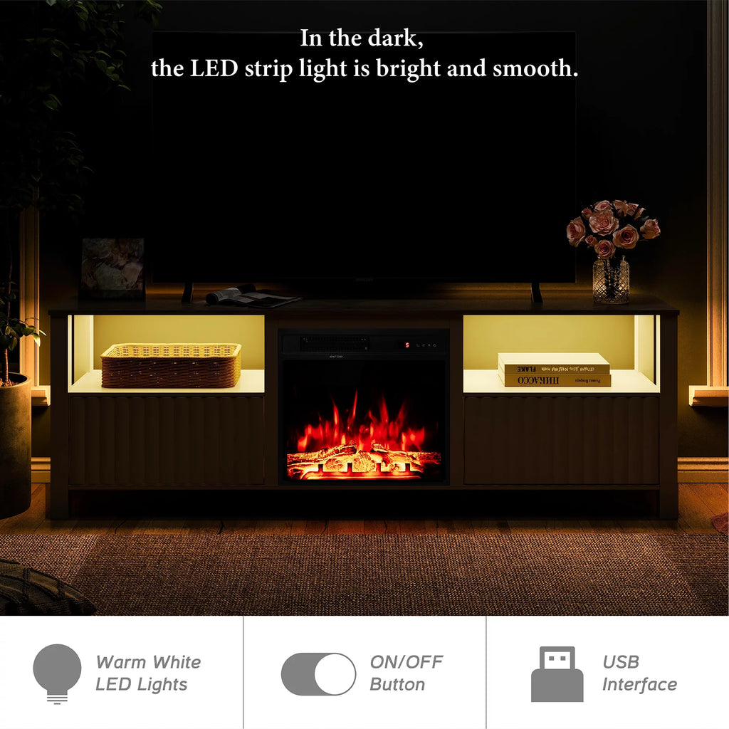 White Fireplace TV Stand for TVs up to 80 Inch Z2999
