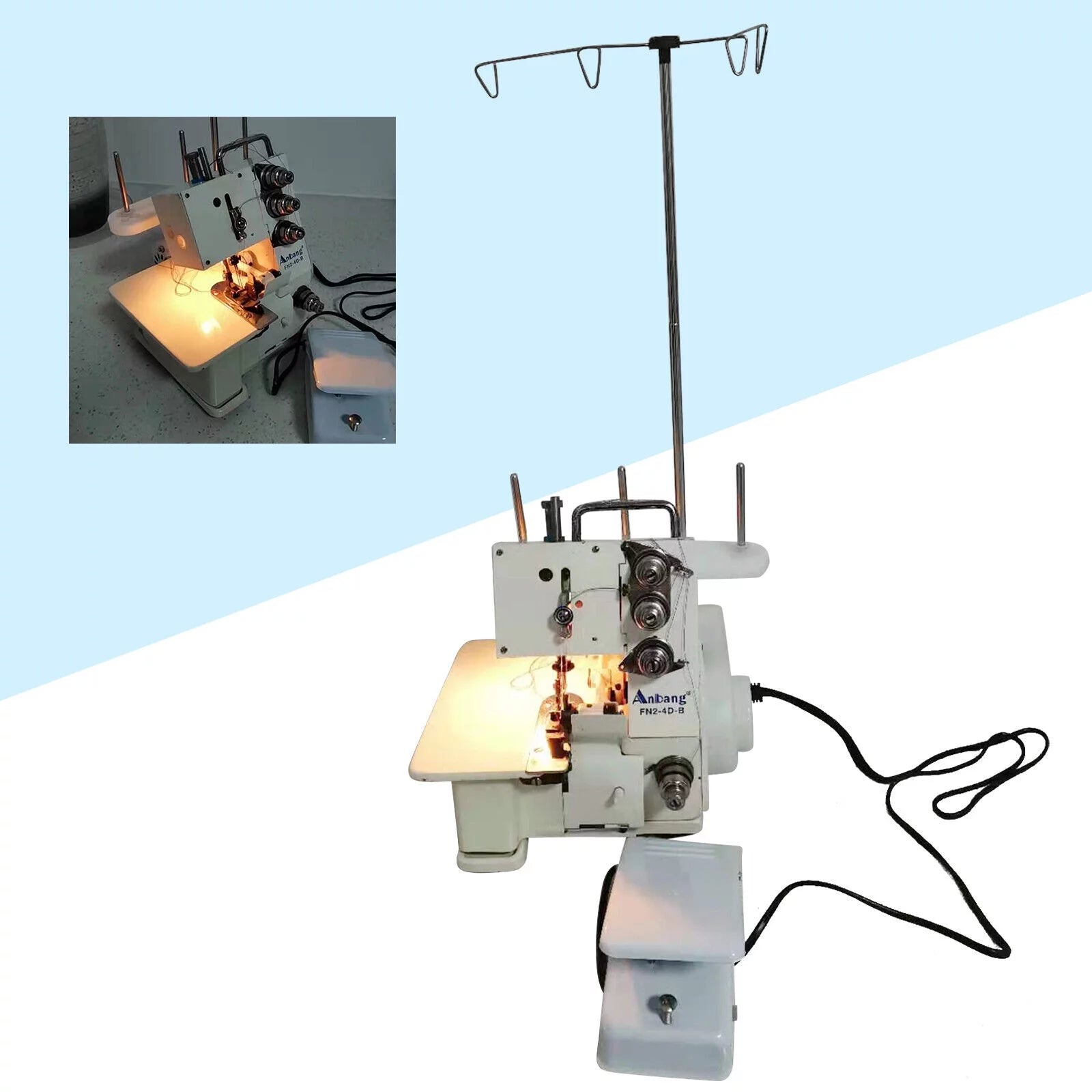 Serger Overlock Sewing Machine FN2-4D with Foot Controller E20736