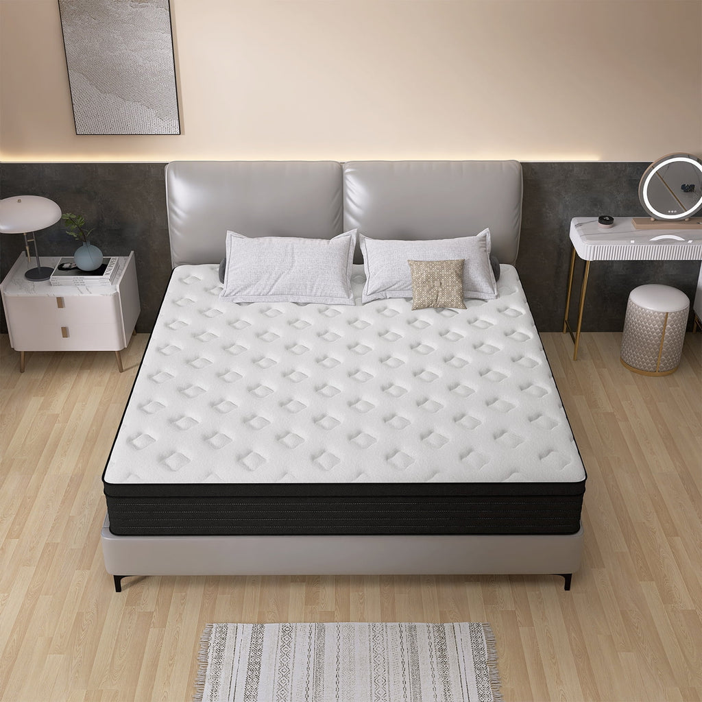 King Mattress 14 Inch Memory Foam Pocket Spring Mattress, Medium Firm, CertiPUR-US V8532