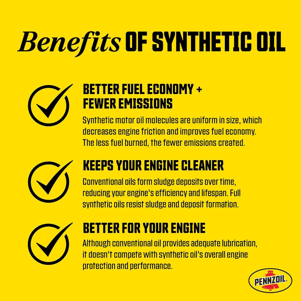 Pennzoil Platinum High Mileage Full Synthetic 5W-30 Motor Oil, 1 Quart Y4849