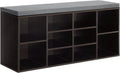 Shoe Bench Storage Bench 10 Compartments Shoe Organizer with 3-Tier Shoe Rack Bench Adjustable Shelves Shoe Shelf for Living Room Entryway Hallway Bedroom